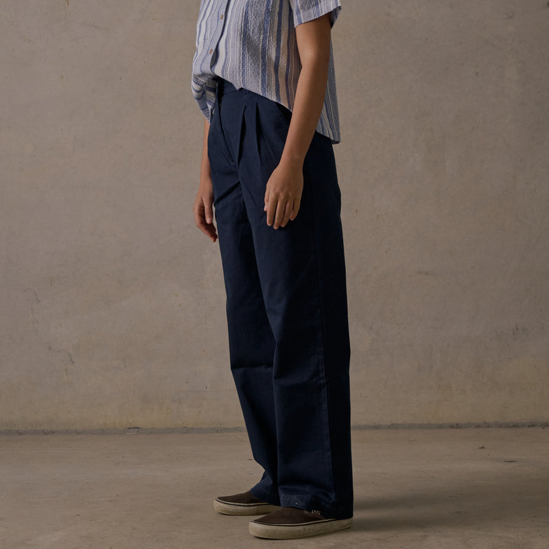 Double Pleated Twill Pants