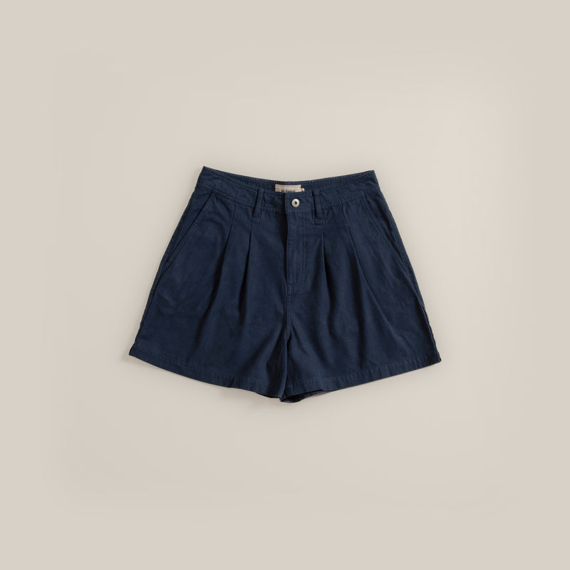 Double Pleated Twill Shorts