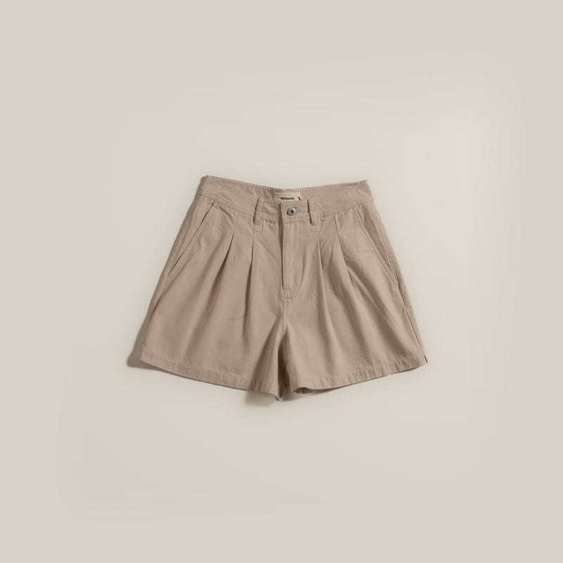 Double Pleated Twill Shorts