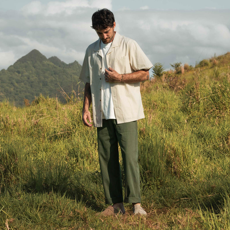 Linen Camp Collar Shirt